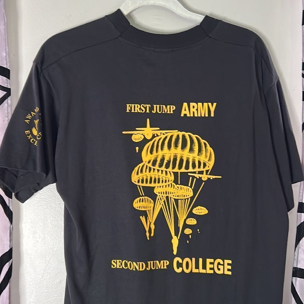 US Army jump college black and gold short sleeve shirt new size large - Picture 5 of 10